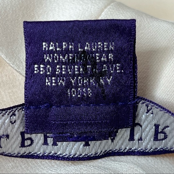 Ralph Lauren Collection Purple Label Cream Silk Fluted Dress Size 12 - Picture 7 of 12